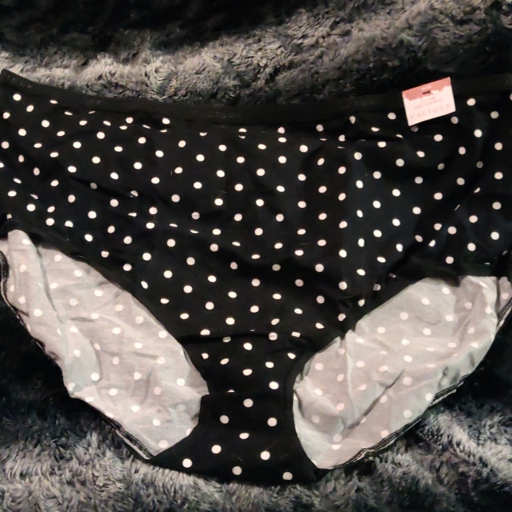 On hold for purchase Cacique High Leg Brief Black/White Dot 18/20